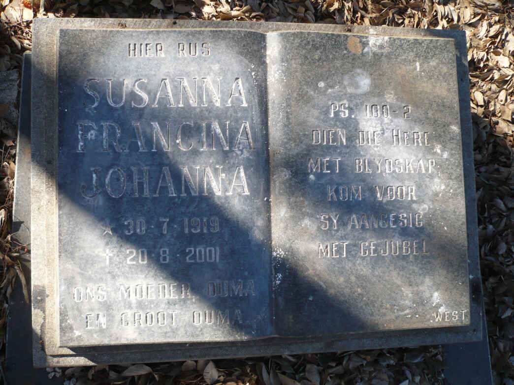 ? Susanna Francina Johanna 1919-2001