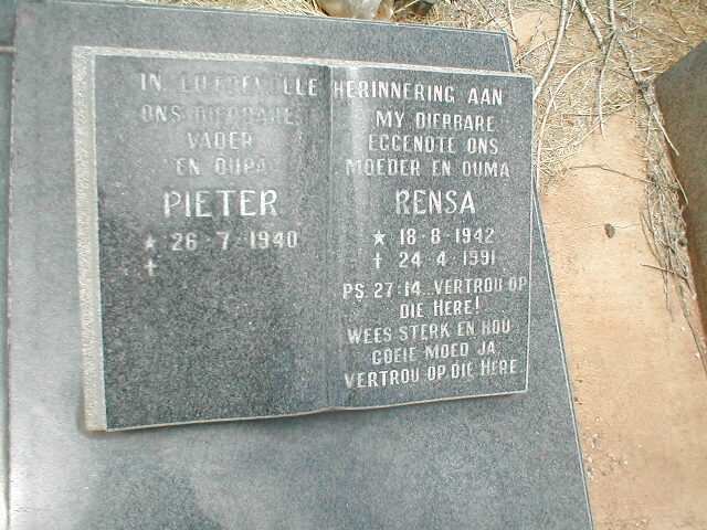 ? Pieter 1940- &amp; Rensa 1942-1991