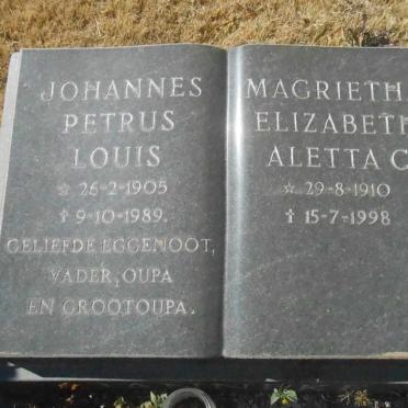? Johannes Petrus Louis 1905-1989 &amp; Magrietha Elizabeth Aletta C. 1910-1998