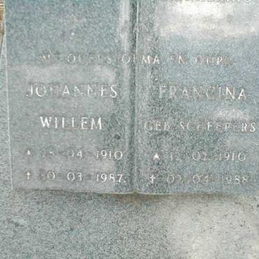 ? Johannes Willem 1910-1987 &amp; Francina SCHEEPERS 1910-1988