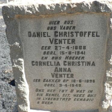 VENTER Daniel Christoffel 1888-1941 &amp; Cornelia Christina Anna BAKKER 1896-1949