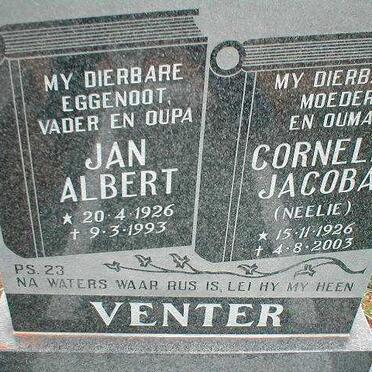 VENTER Jan Albert 1926-1993 &amp; Cornelia Jacoba 1926-2003
