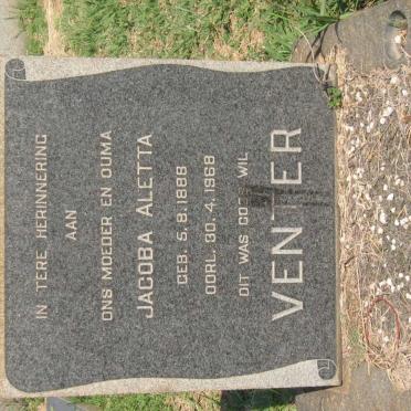 VENTER Jacoba Aletta 1888-1968
