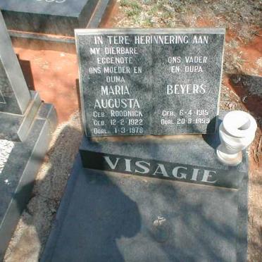 VISAGIE Beyers 1915-1999 &amp; Maria Augusta ROODNICK 1922-1978