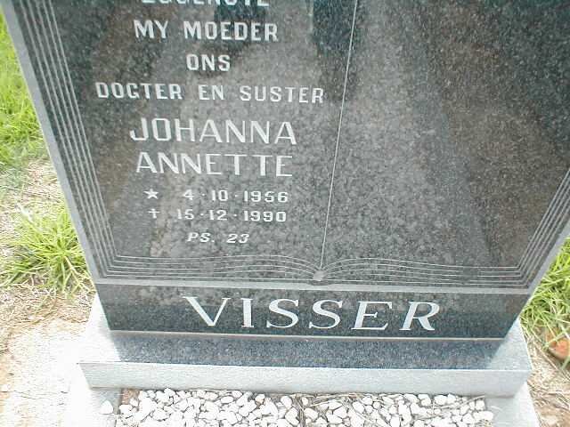 VISSER Johanna Annette 1956-1990