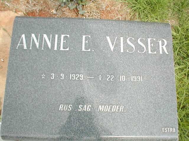 VISSER Annie E. 1929-1991