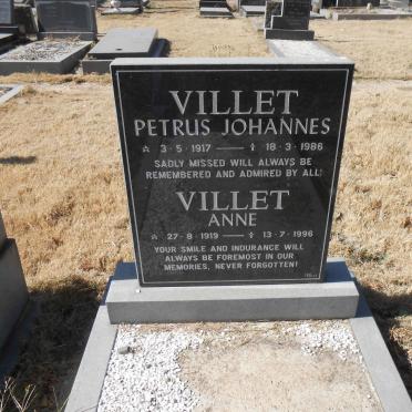 VILLET Petrus Johannes 1917-1986 &amp; Annie 1919-1996