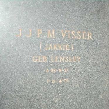 VISSER J.J.P.M. nee LENSLEY 1927-1975
