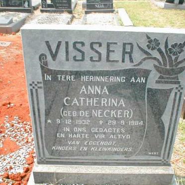 VISSER Anna Catherina nee DE NECKER 1932-1984