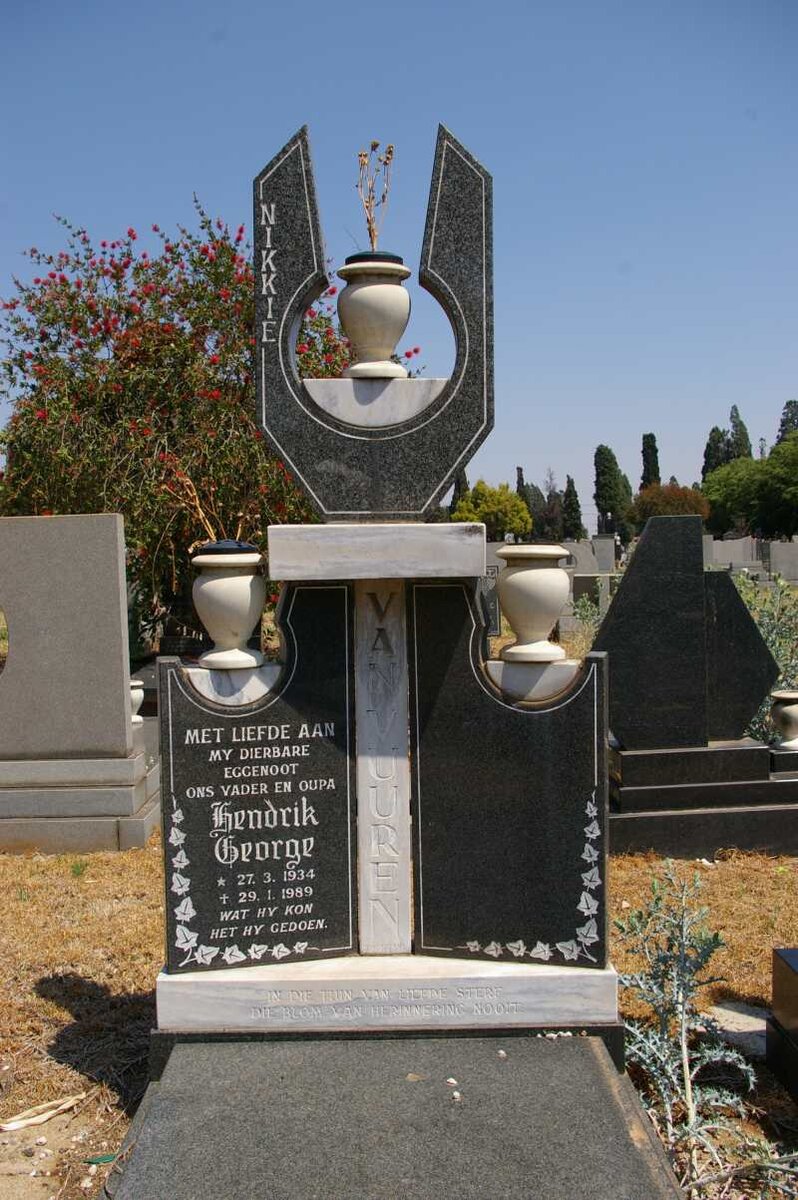 VUUREN Hendrik George, van 1934-1989