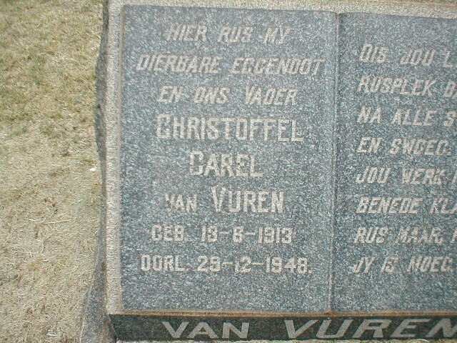 VUREN Christoffel Carel, van 1913-1948