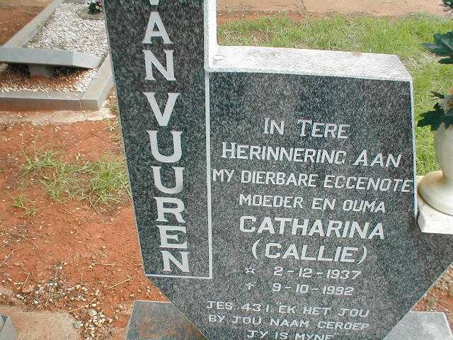 VUUREN Catharina, van 1937-1992