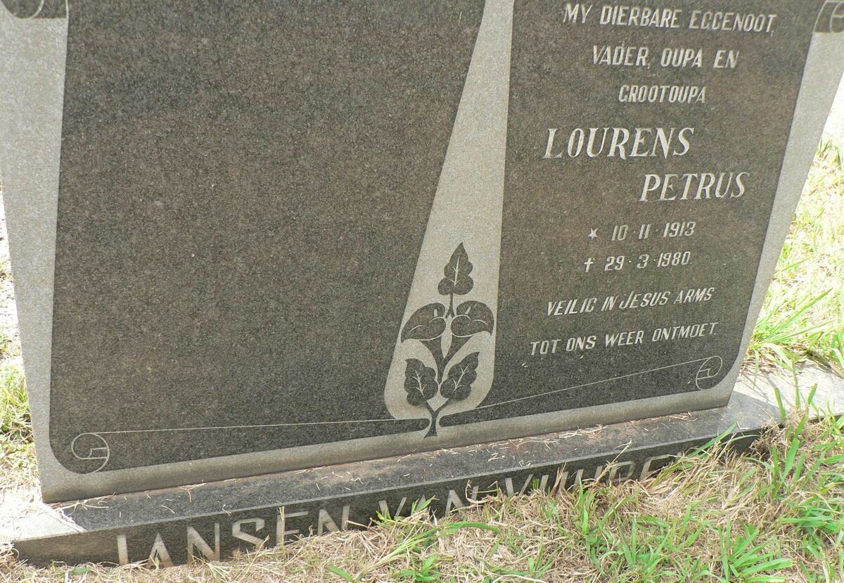 VUUREN Lourens Petrus, Jansen van 1913-1980