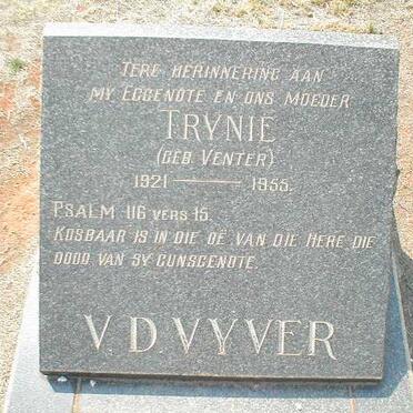 VYVER Trynie, v.d. nee VENTER 1921-1955
