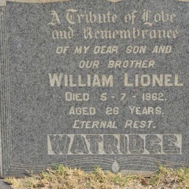 WATRIDGE William Lionel -1962