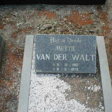 WALT Mettie, van der 1910-1978