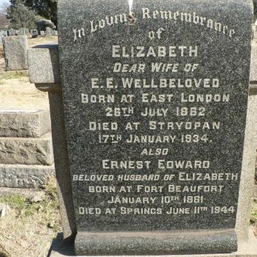 WELLBELOVED Ernest Edward 1861-1944 &amp; Elizabeth 1862-1934