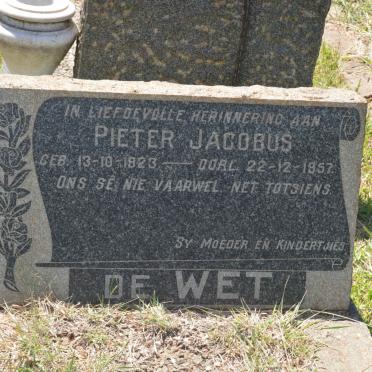 WET Pieter Jacobus, de 1923-1957