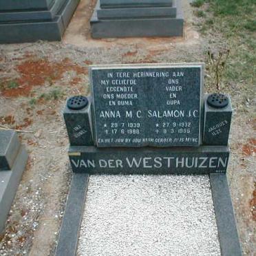 WESTHUIZEN Salamon J.C., van der 1932-1995 &amp; Anna M.C. 1939-1988