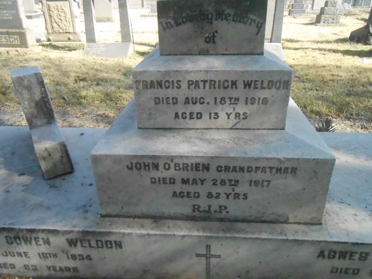 WELDON Francis Patrick -1916 :: O'BRIEN John -1917