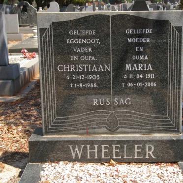 WHEELER Christiaan 1905-1988 &amp; Maria 1911-2006