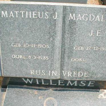 WILLEMSE Mattheus J. 1905-1985 &amp; Magdalena J.E. 1908-