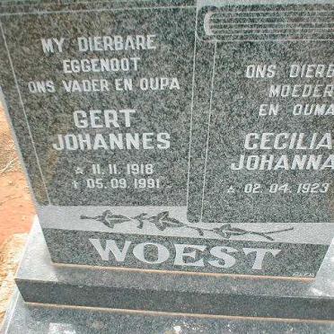 WOEST Gert Johannes 1918-1991 &amp; Cecilia Johanna 1923-
