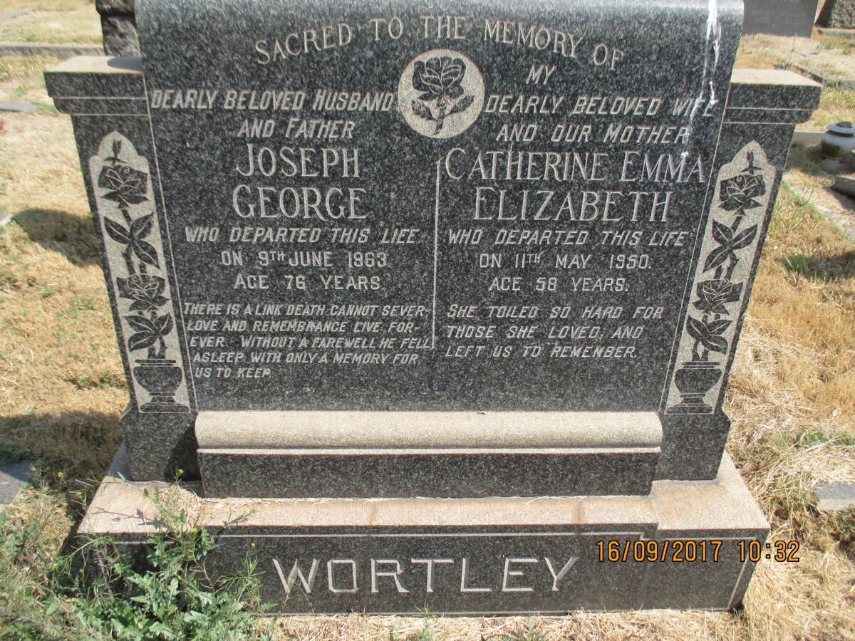 WORTLEY Joseph George -1963 &amp; Catherine Emma Elizabeth -1950