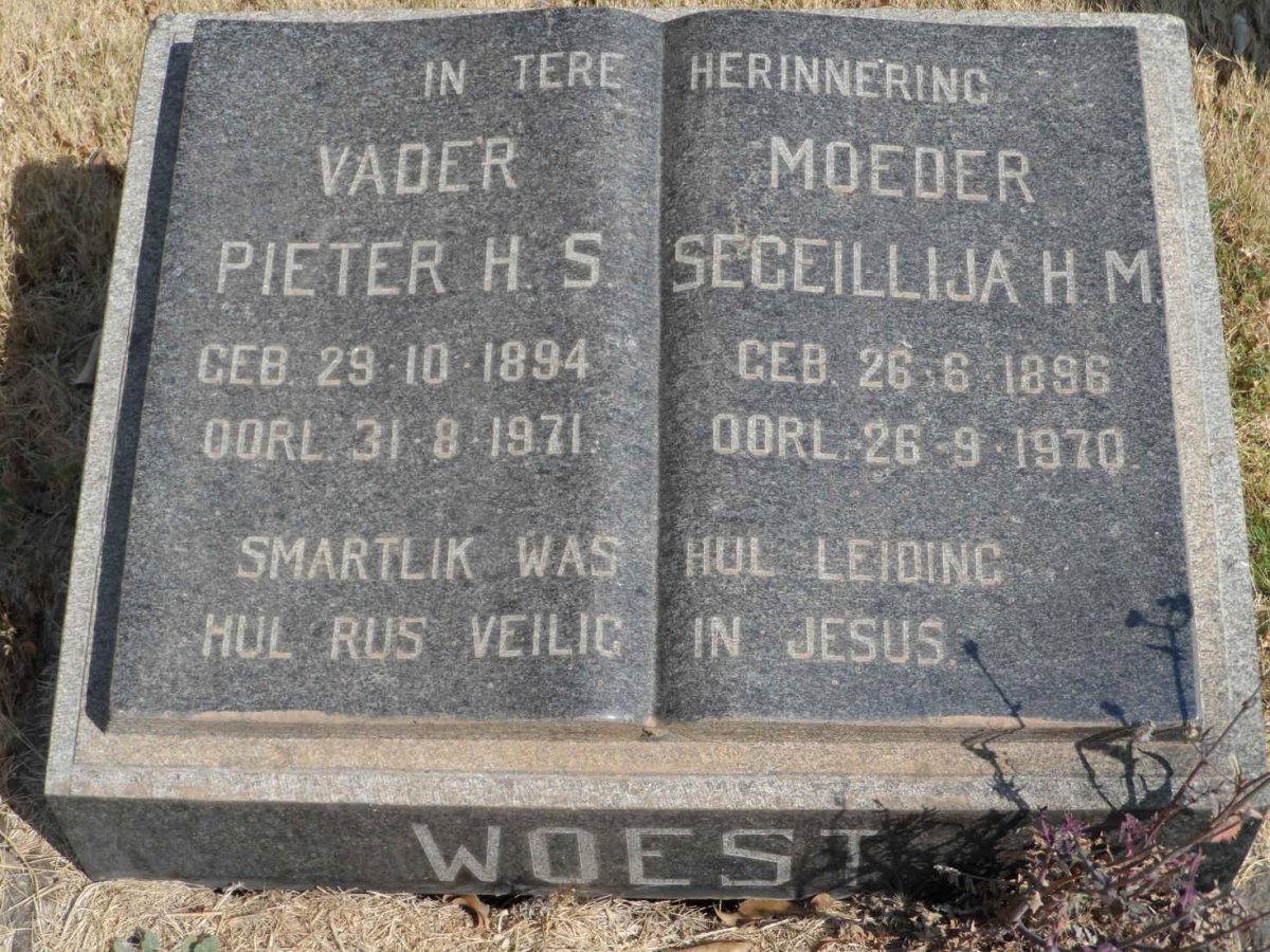 WOEST Pieter H.S. 1894-1971 &amp; Seceillija H.M. 1896-1970