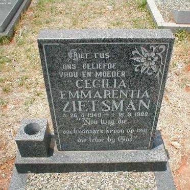 ZIETSMAN Cecilia Emmarentia 1949-1988