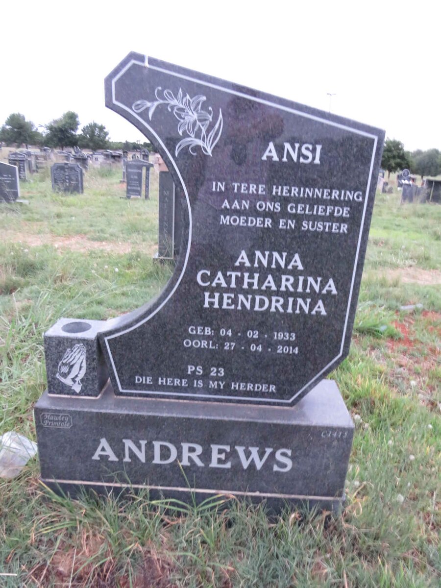 ANDREWS Anna Catharina Hendrina 1933-2014