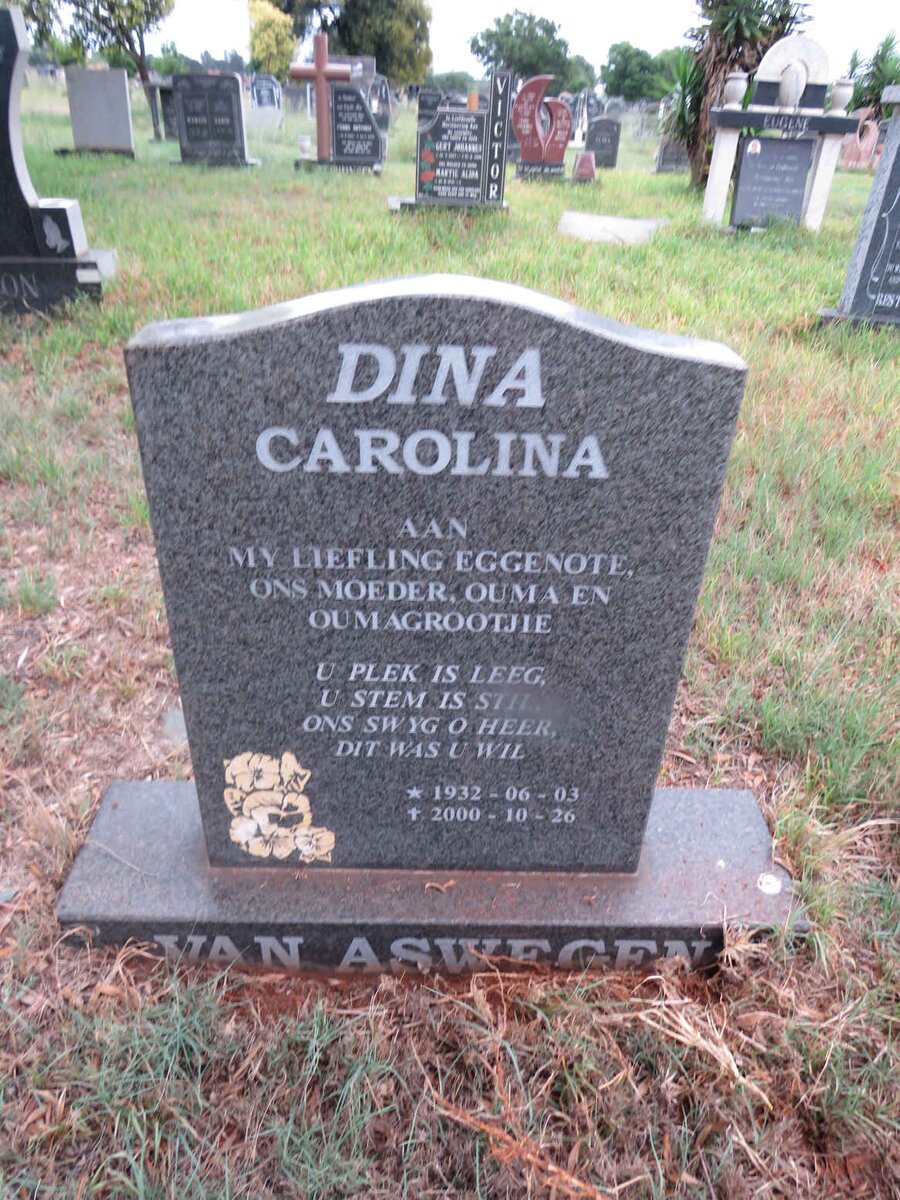 ASWEGEN Dina Carolina, van 1932-2000