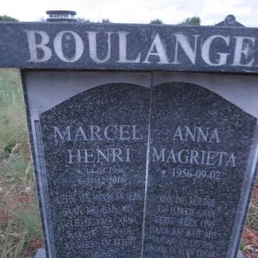 BOULANGER Marcel Henri 1956-2016 & Anna Magrieta 1956-