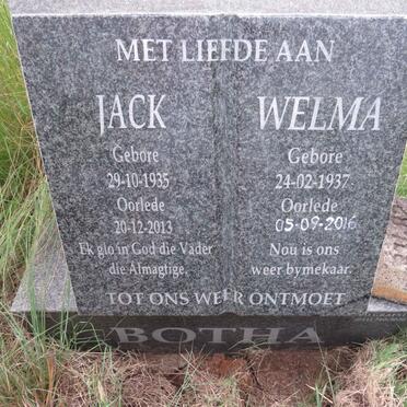 BOTHA Jack 1935-2013 & Welma 1937-2016
