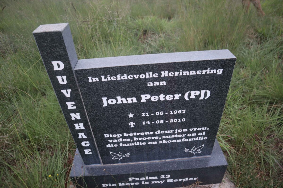 DUVENHAGE John Peter 1967-2010