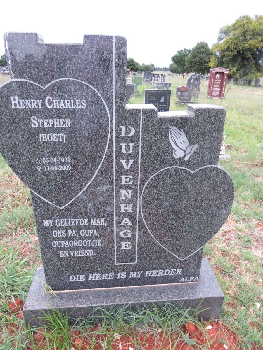 DUVENHAGE Henry Charles Stephen 1939-2009