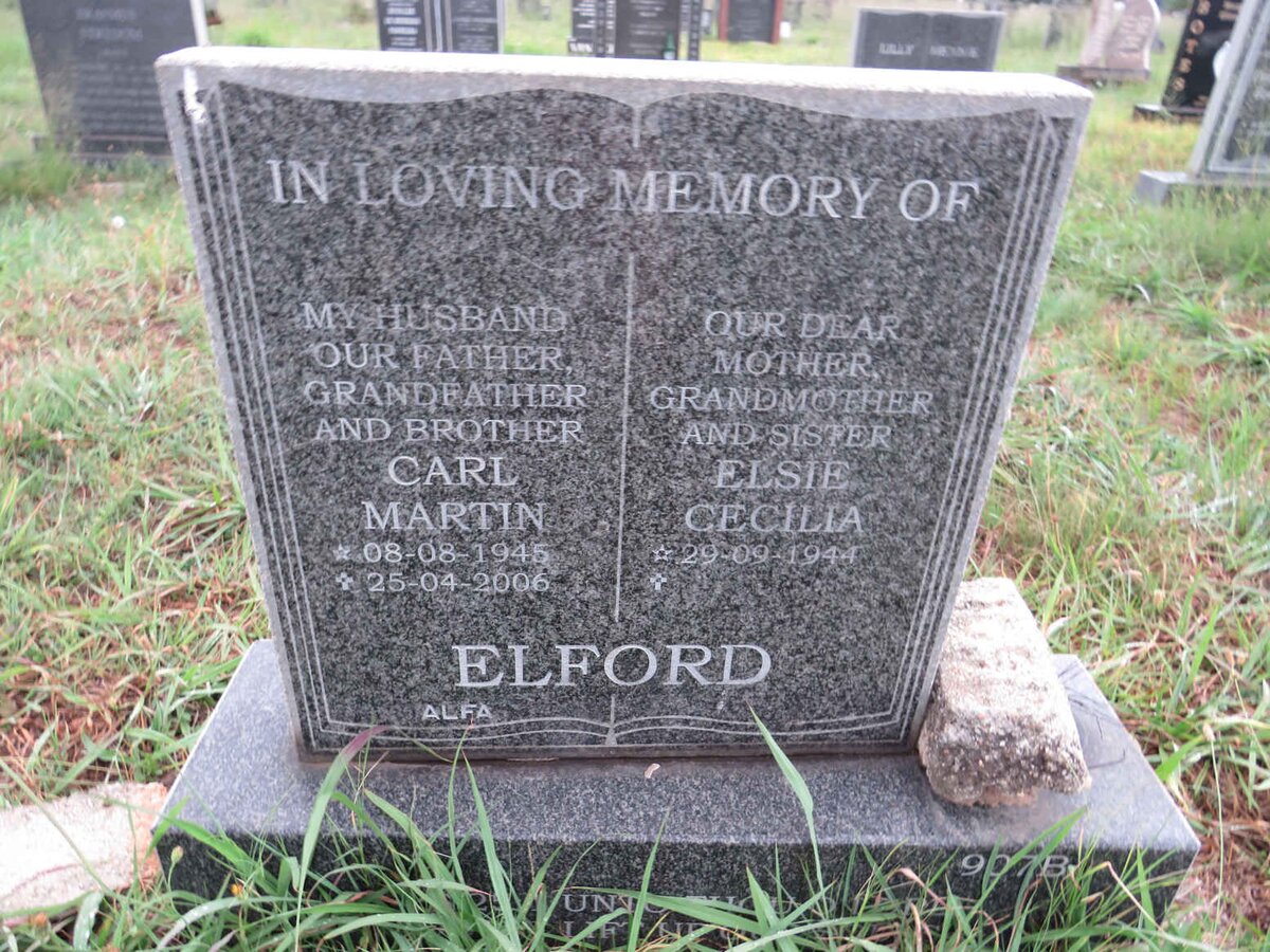 ELFORD Carl Martin 1945-2006 & Elsie Cecilia 1944-
