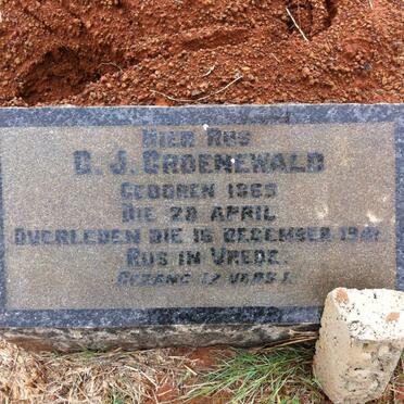 GROENEWALD D.J. 1865-19?1