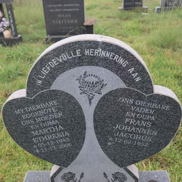 KRUGER Frans Johannes Jacobus 1952- & Martha Ethresia 1943-2006