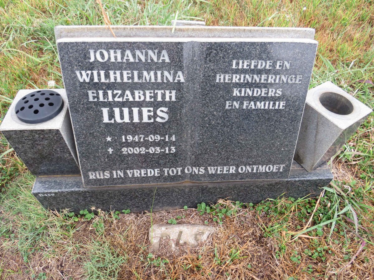 LUIES Johanna Wilhelmina Elizabeth 1947-2002