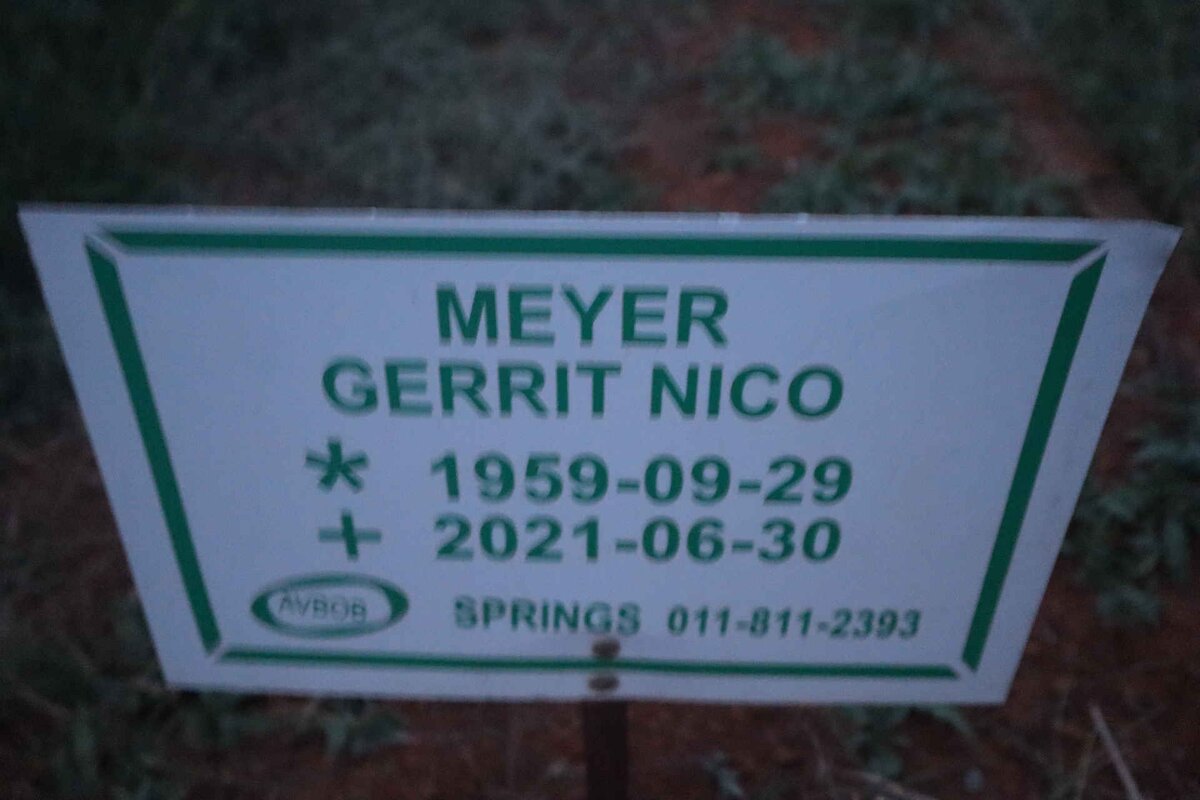 MEYER Gerrit Nico 1959-2021