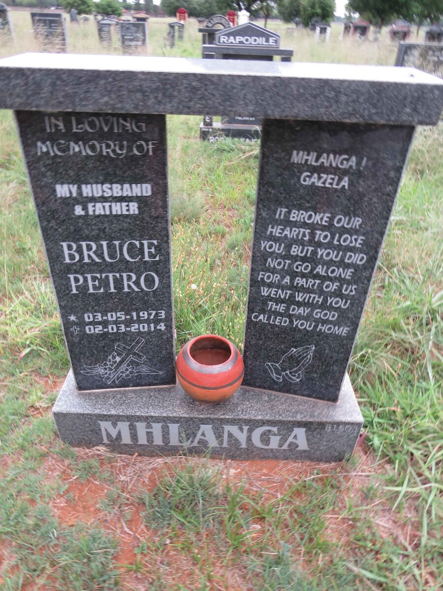 MHLANGA Bruce Petro 1973-2014