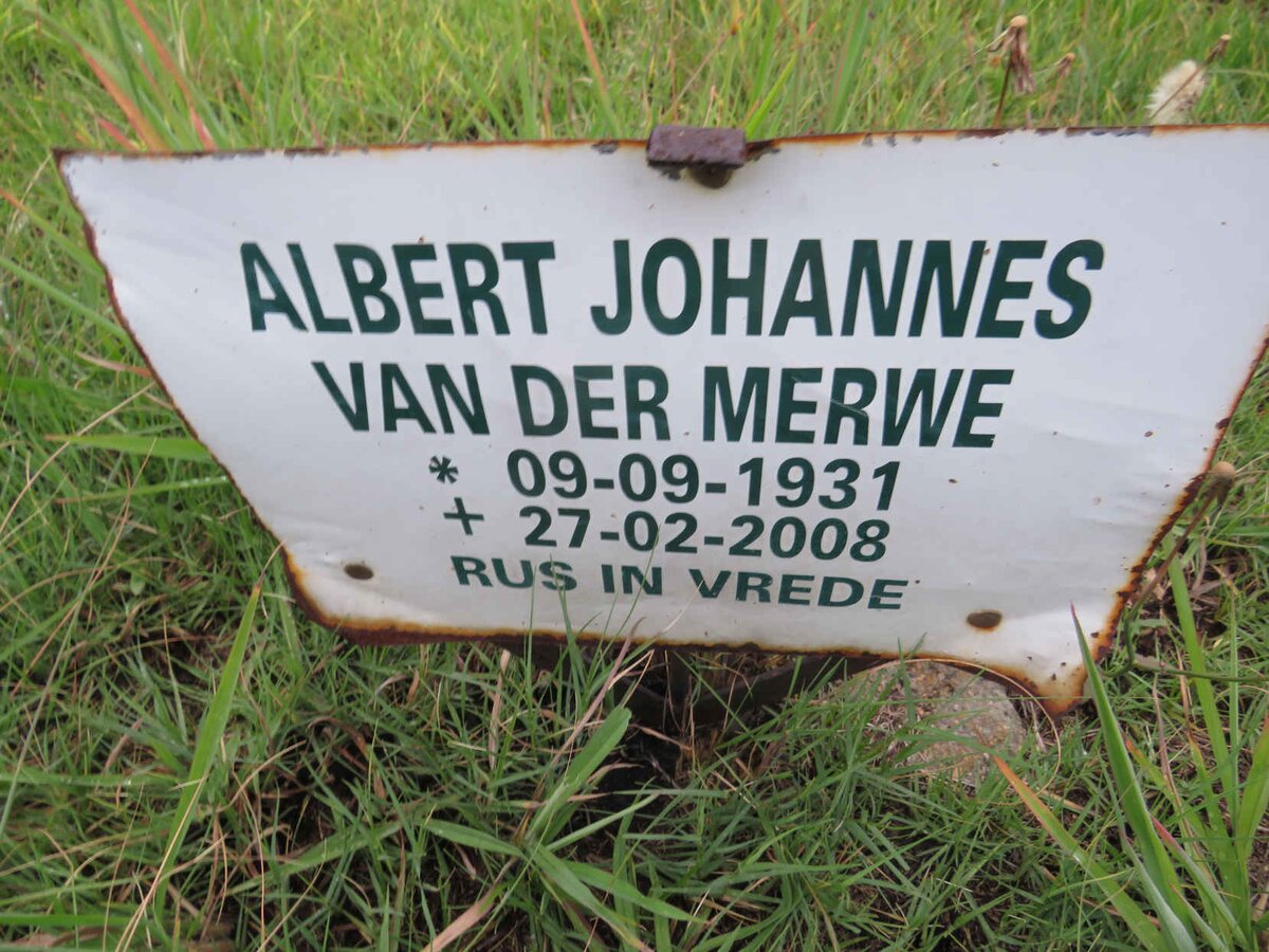 MERWE Albert Johannes, van der 1931-2008
