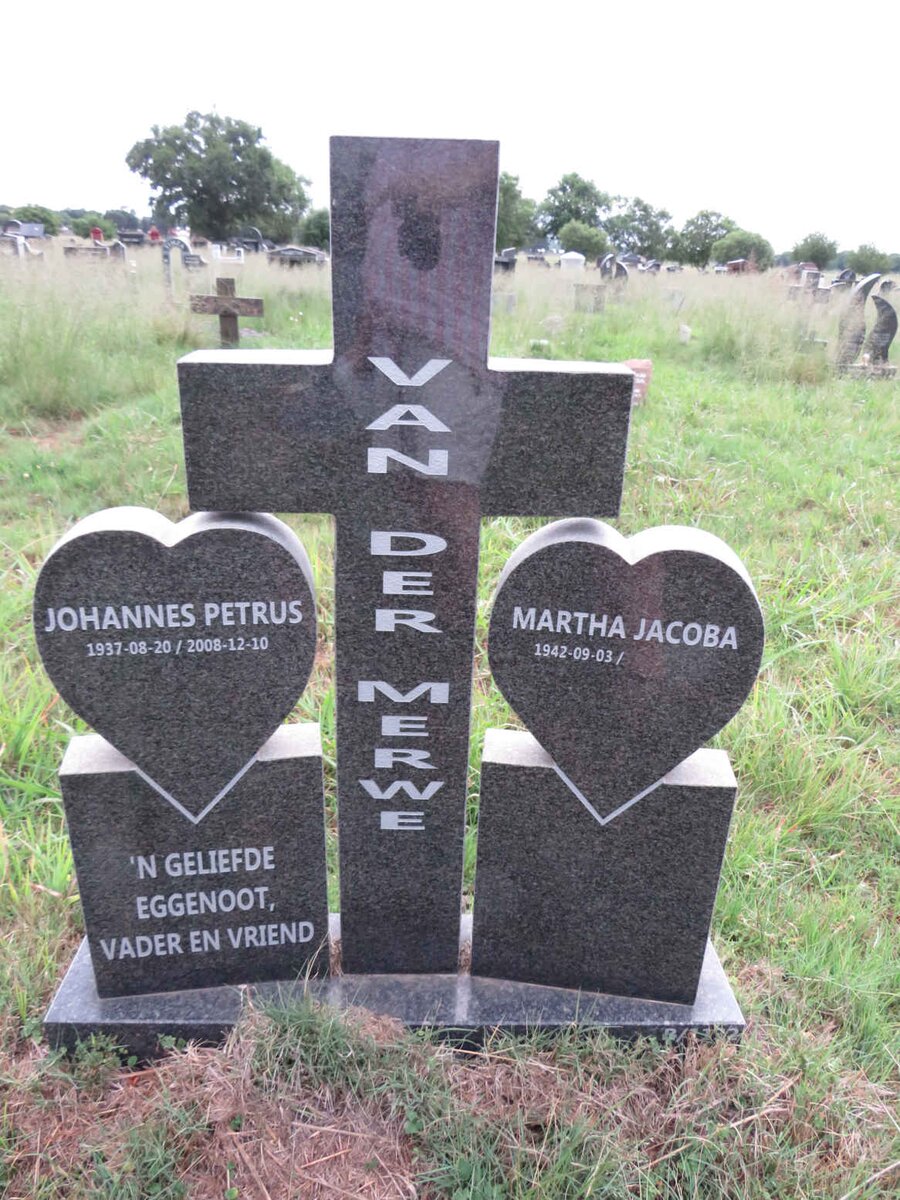 MERWE Johannes Petrus, van der 1937-2008 & Martha Jacoba 1942-