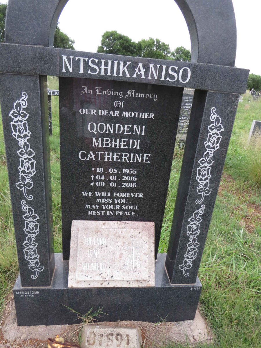 NTSHIKANISO Qondeni Mbhedi Catherine 1955-2016