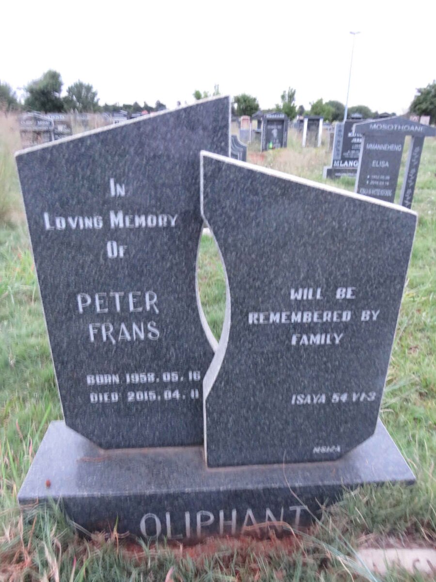 OLIPHANT Peter Frans 1958-2015