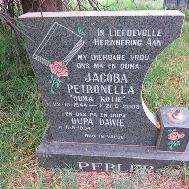 PEPLER Dawie 1934- & Jacoba Petronella 1944-2009