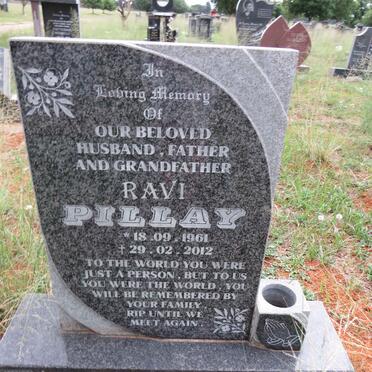 PILLAY Ravi 1961-2012