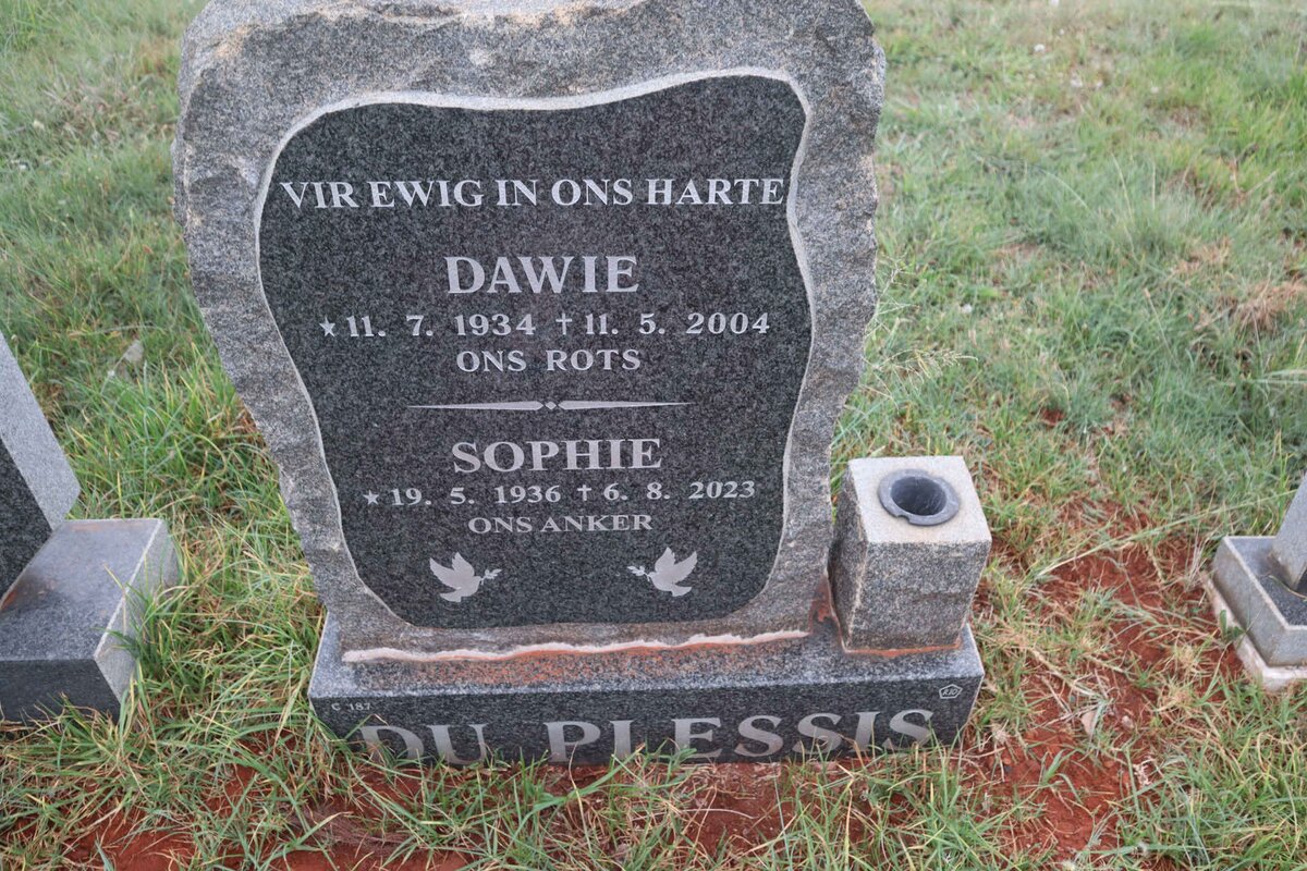 PLESSIS Dawie, du 1934-2004 & Sophie 1936-1923