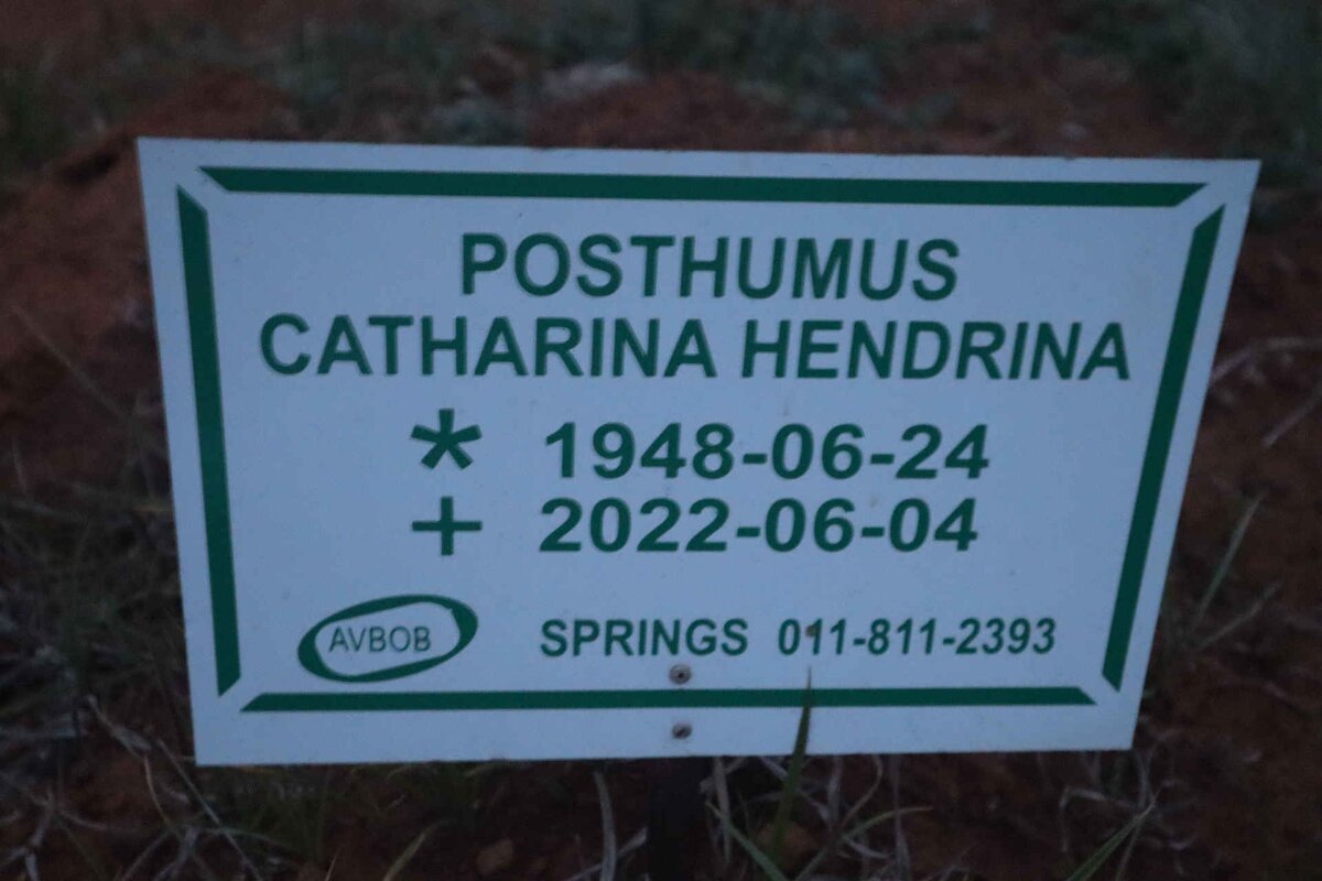 POSTHUMUS Catharina Hendrina 1948-2022